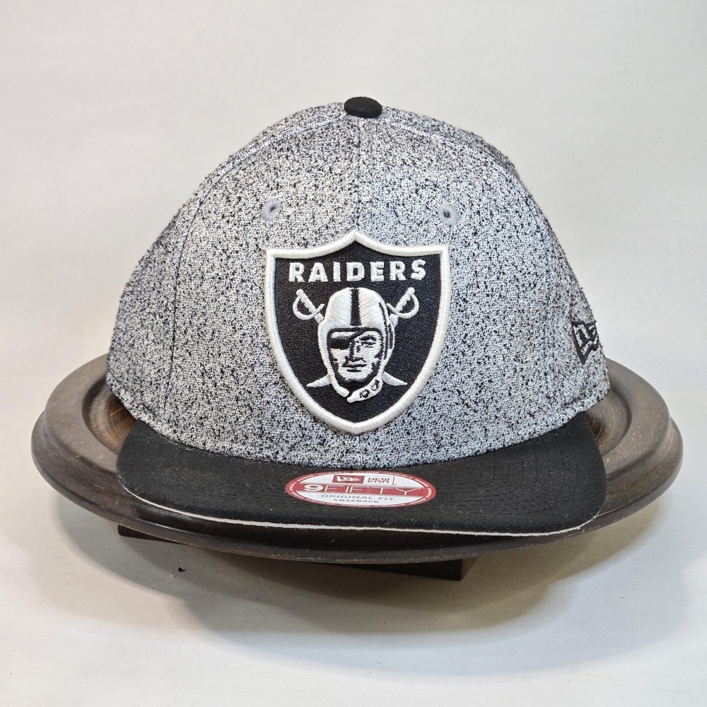 Las Vegas Raiders Hat Cap Snap Back Black Gray NFL Football New Era Mens OSFM‎